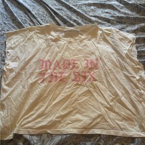 Nameless Cream Tee with Pink Accents